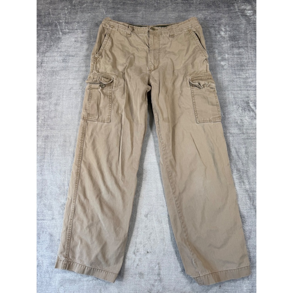 Old Navy Pants Mens 33x34 Khaki Cargo Wide Leg Utility Workwear Trousers